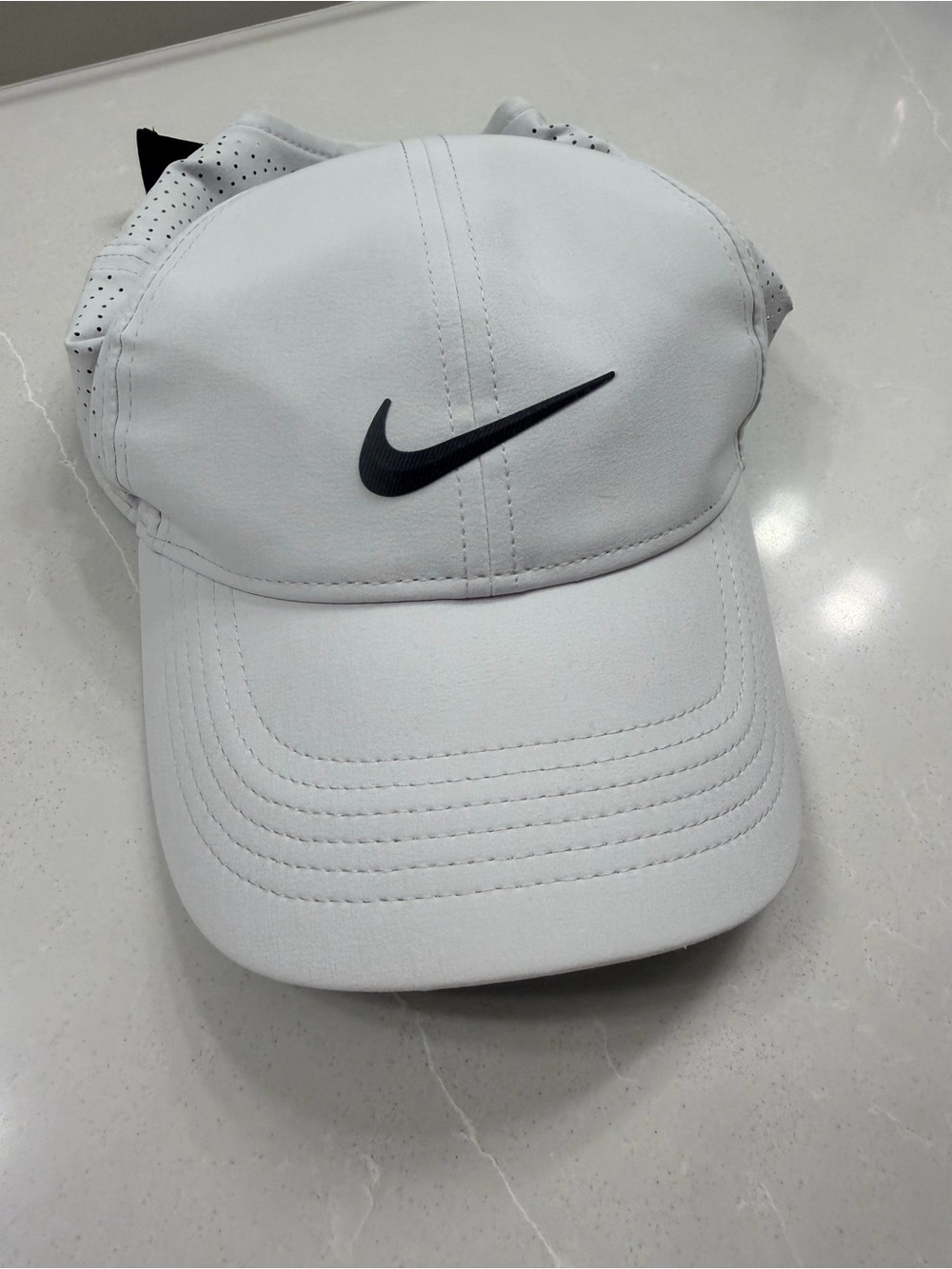 Nike Light Grey/White Cap with Black Swoosh